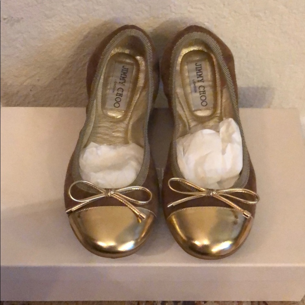 Jimmy Choo Suede Mirror Lea Flats